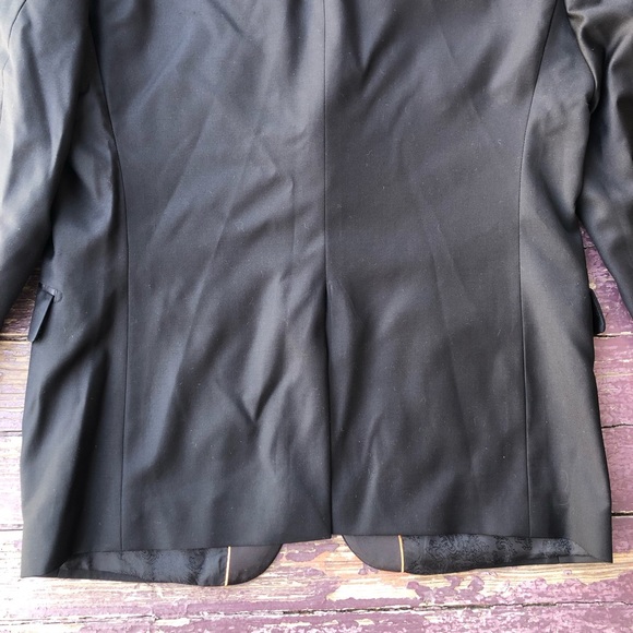Paul Betenly Rocco Tuxedo Jacket Black 100% Wool Super 120s 38S - Picture 13 of 16